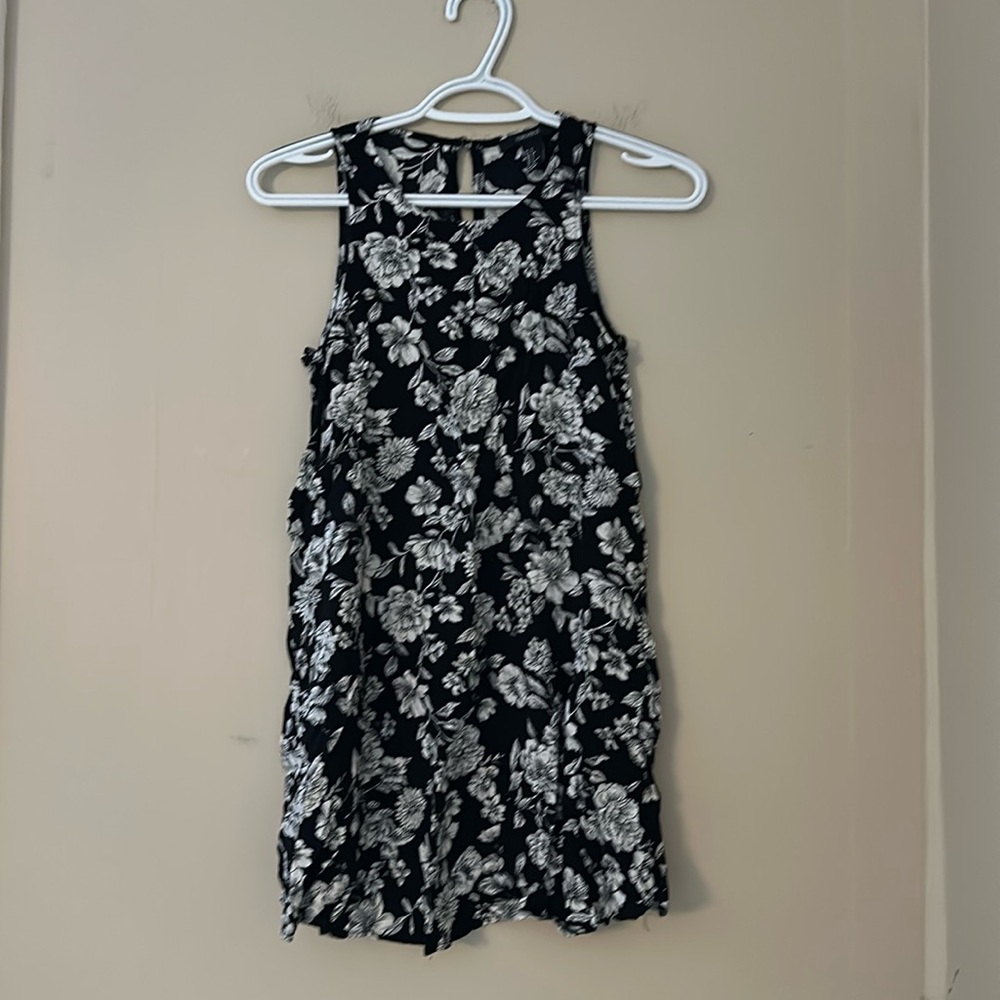 Floral black and white dress
